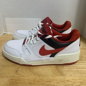 *NEW* MEN Nike Full Force Lo Sneakers White /Red  (FB1362 102),‎ Sz 11